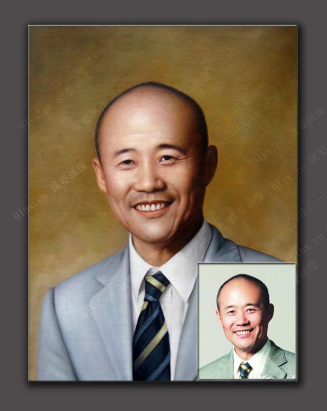 企业家王石肖像油画1