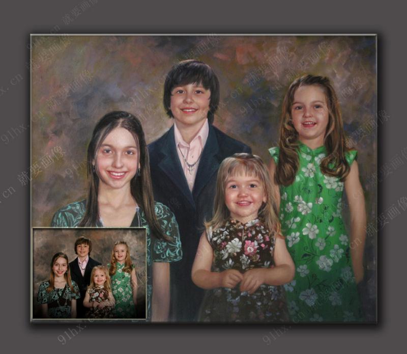 家庭肖像油画