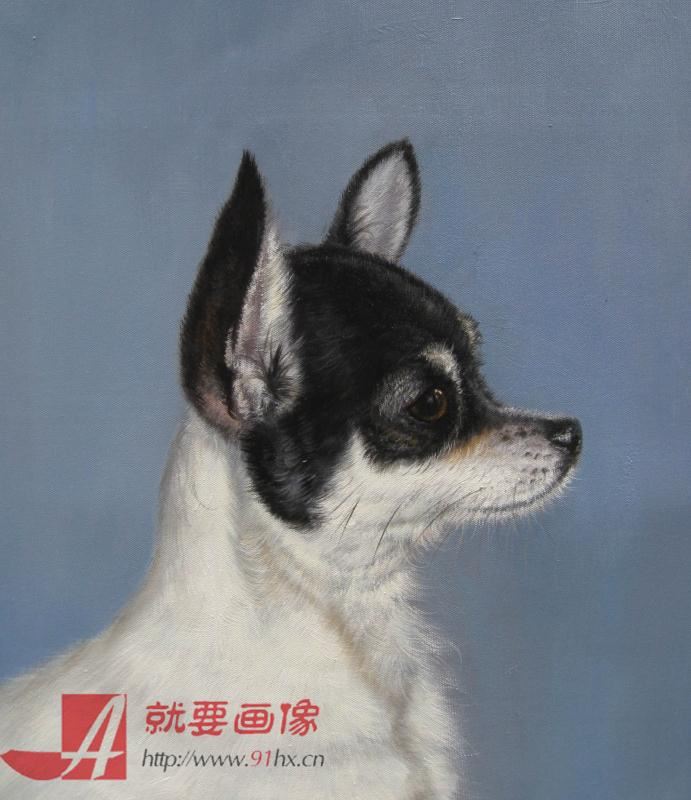 宠物油画画像-可爱小狗油画