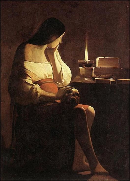 油画作品欣赏-忏悔的抹大拉的玛丽亚-拉图尔