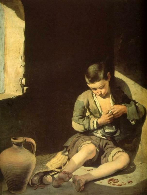 乞丐少年 西班牙 牟里罗 布上油画 纵137×横115厘米 巴黎卢浮宫藏